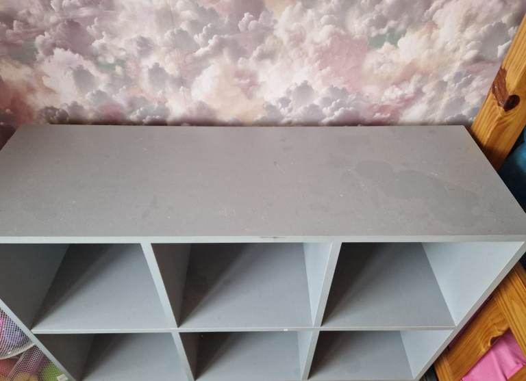 Grey cube storage unit 