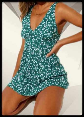 motel green floral dress MOTEL Green Floral Slip Dress UK XS – Reliked main image 1