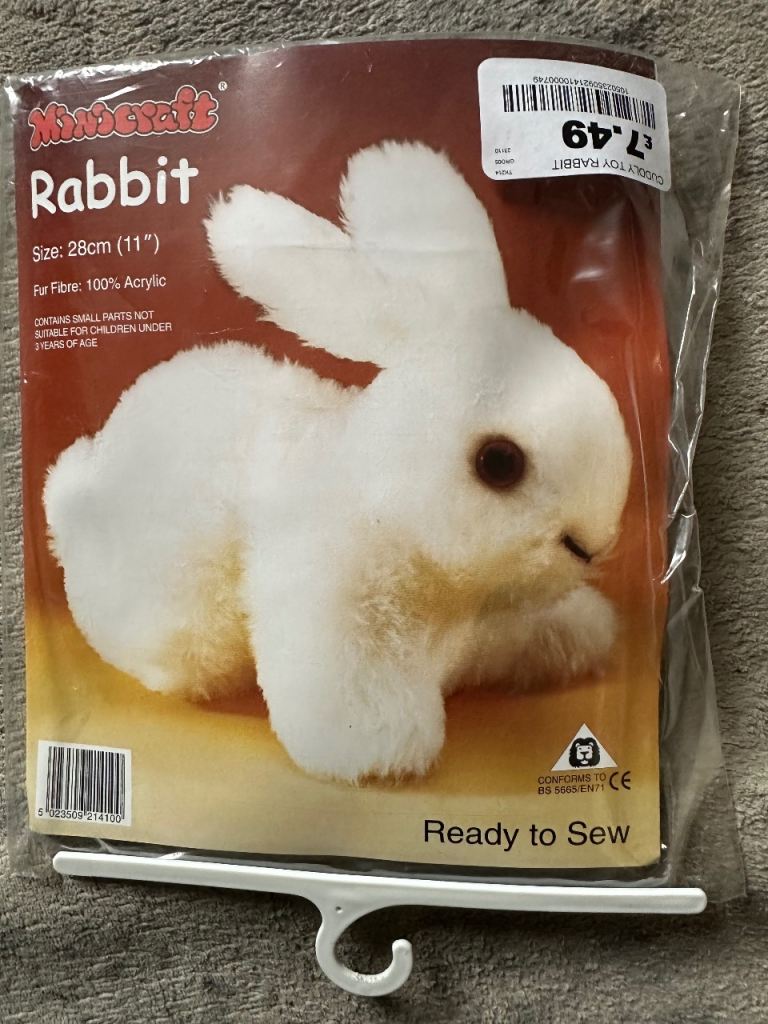 Minicraft Ready to Sew Rabbit Kit - New DIY Plush Toy