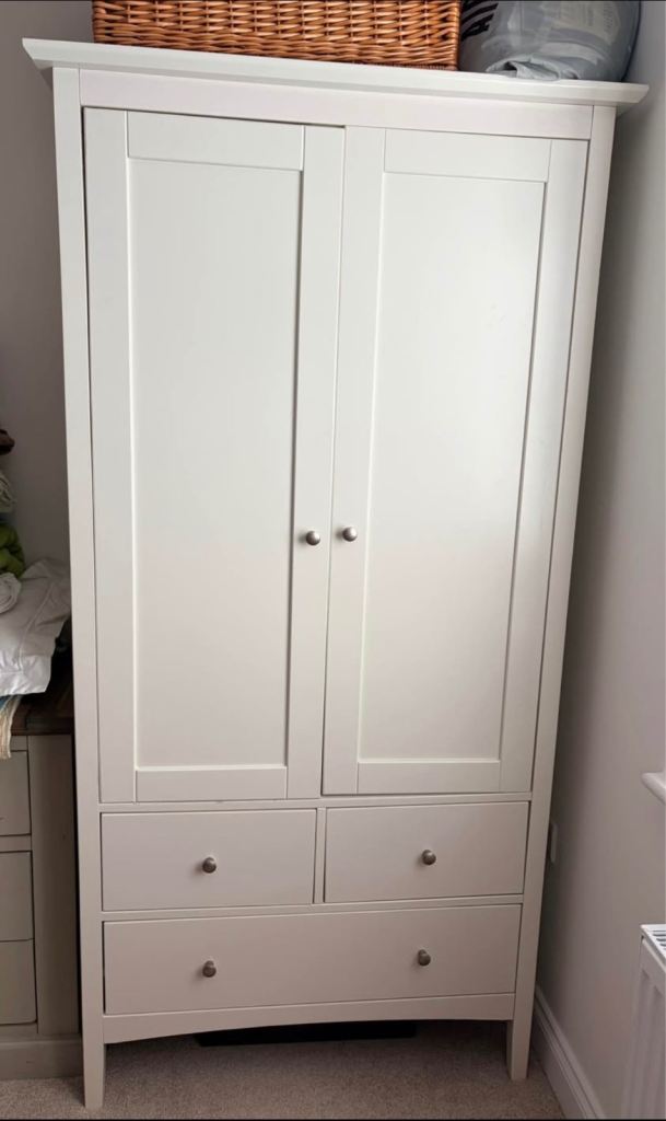 FREE. Off White M&S wardrobe with three drawers