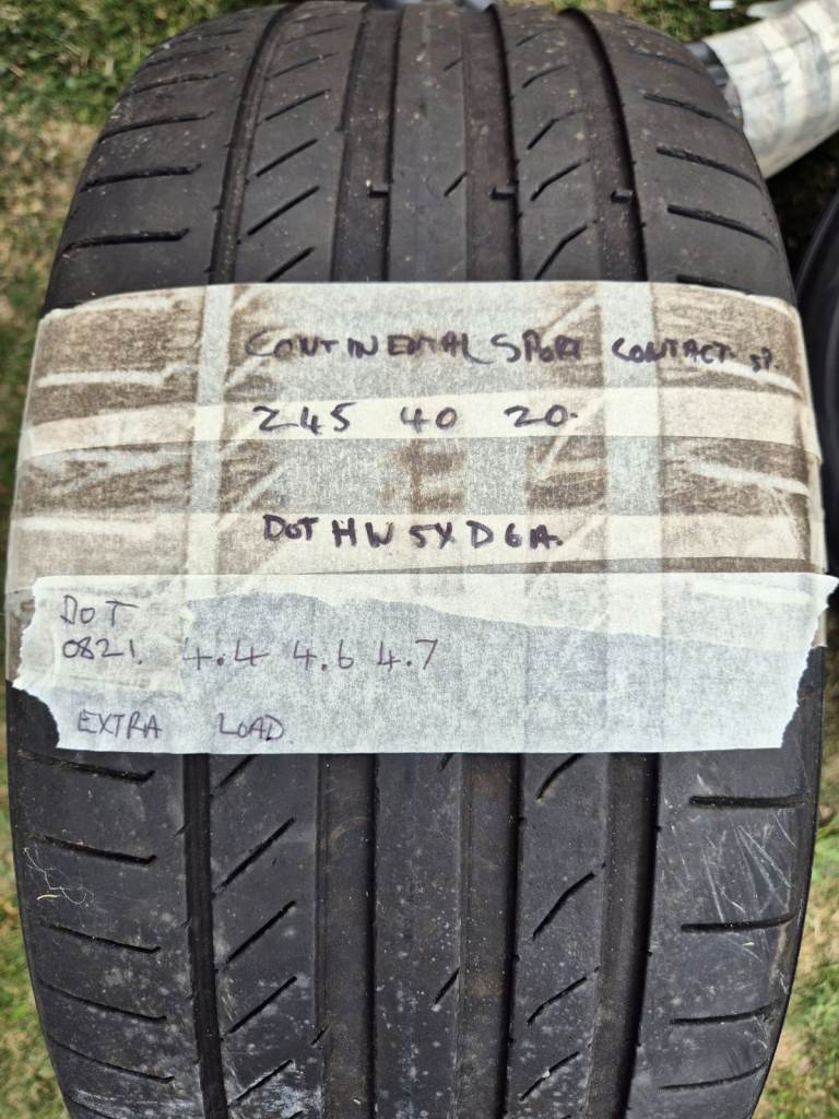 Continental Sport Contact  Tyre 245 40 20   4.4mm 4.6mm 4.7mm Extra Load