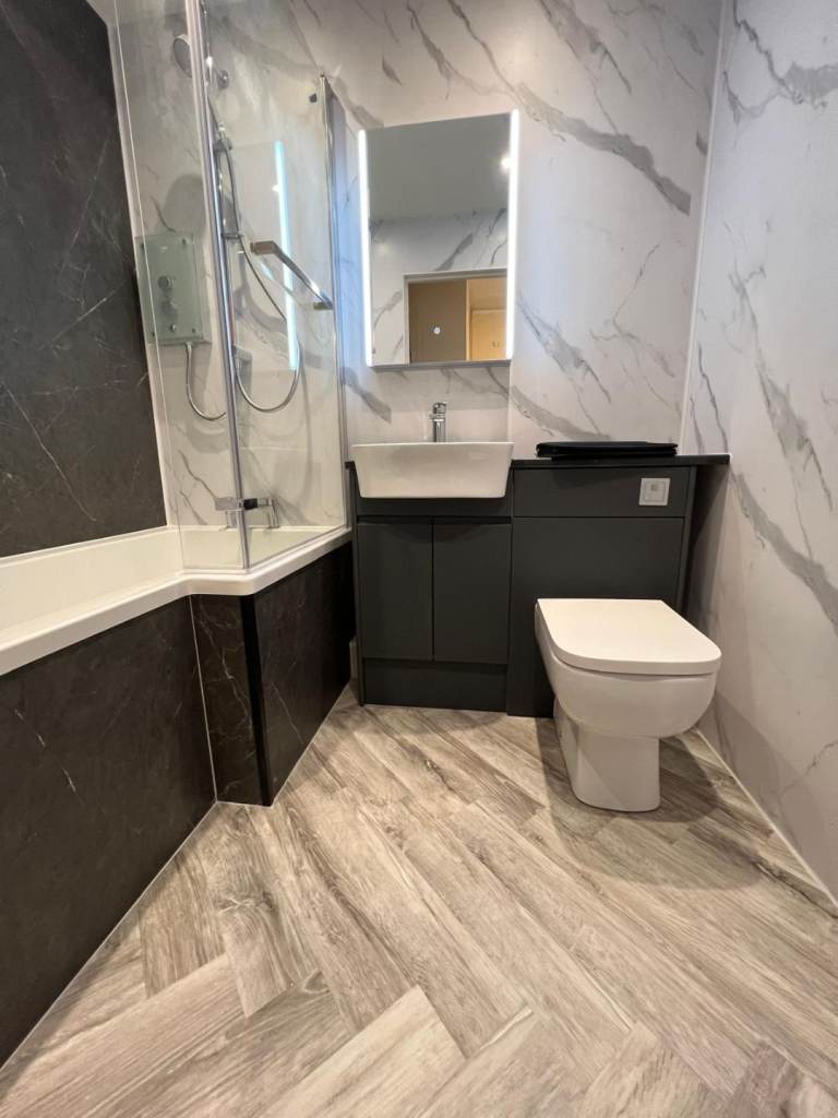 ⚠️ White Carrera 1m⚠️ £39 Wetwall panels wet wall OUTLET Bathrooms Sheds Garages salons pubs rentals