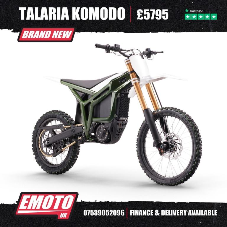 NEW TALARIA KOMODO GREEN 72V 2025 Electric Bike @EmotoUK - Finance Available