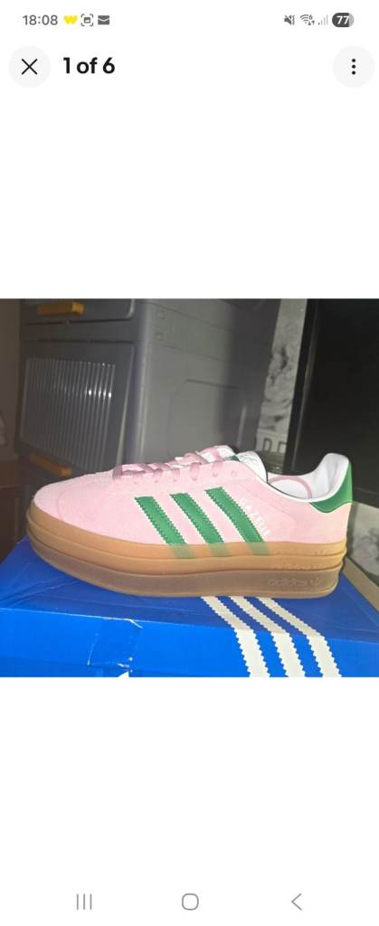 Adidas Gazelle Bold W Trainers – Pink/Green, Brand New
