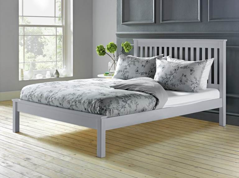 Aspley Kingsize Wooden Bed Frame - Grey