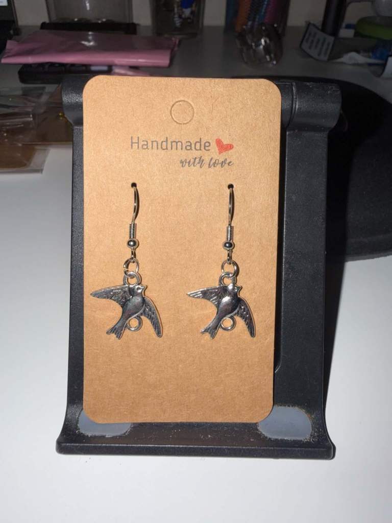 Silver Bird Drop Earrings – New