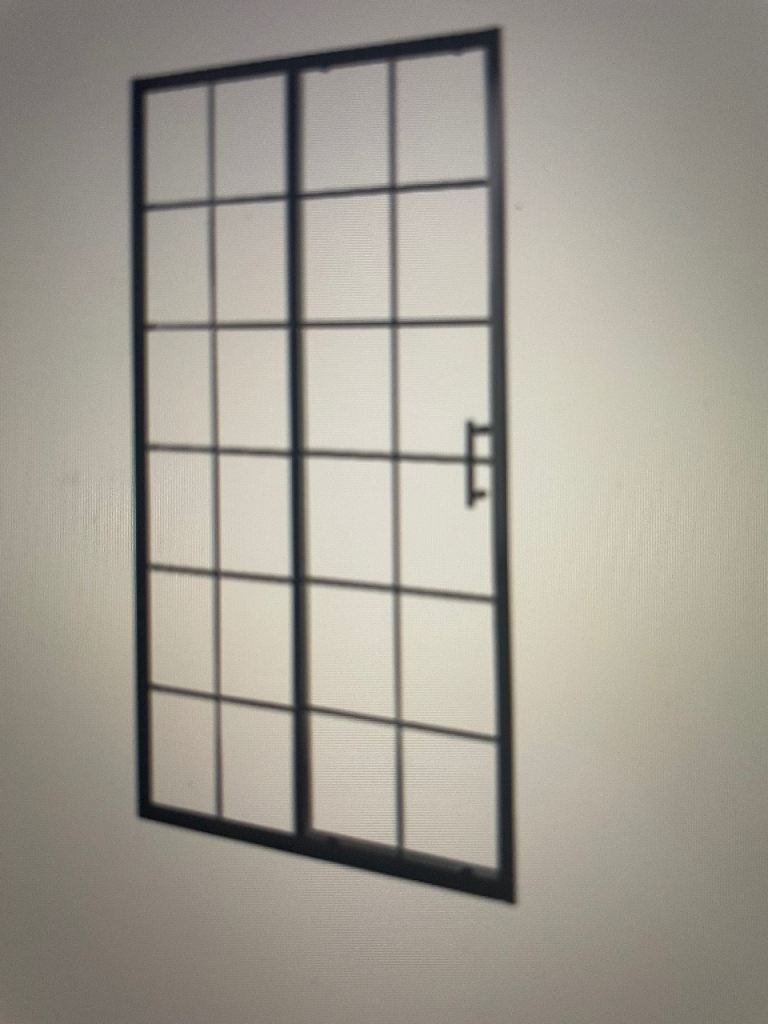 Milano Black Grid Shower Sliding Doors 1200mm