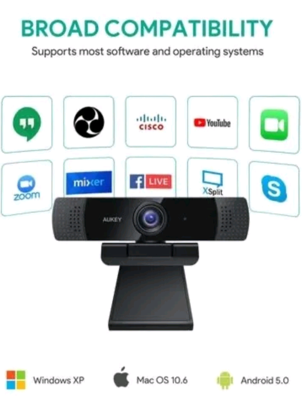 Aukey 1080p webcam brand new sealed with voice new in