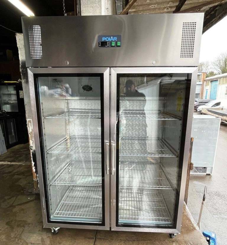 BRAND NEW- Polar G-Series Upright Double Door Stainless Steel Fridge/ Chiller 1200 Ltr-LOW ENERGY