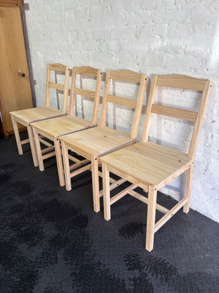 4 Ikea wooden dining chairs