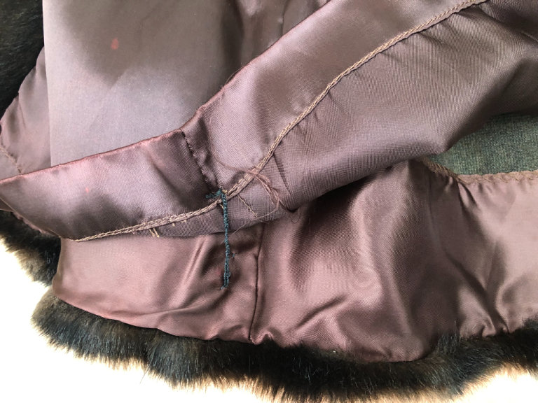 Vintage Tissavel black/brown faux fur jacket S/M ONO - VG vintage condition