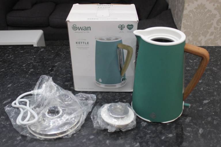 Swan Kettle Brand New Unused But Has A Little Bit Of Trim Missing (See 2nd Pic)