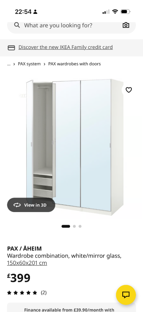 PAX wardrobe with mirrored doors IKEA 