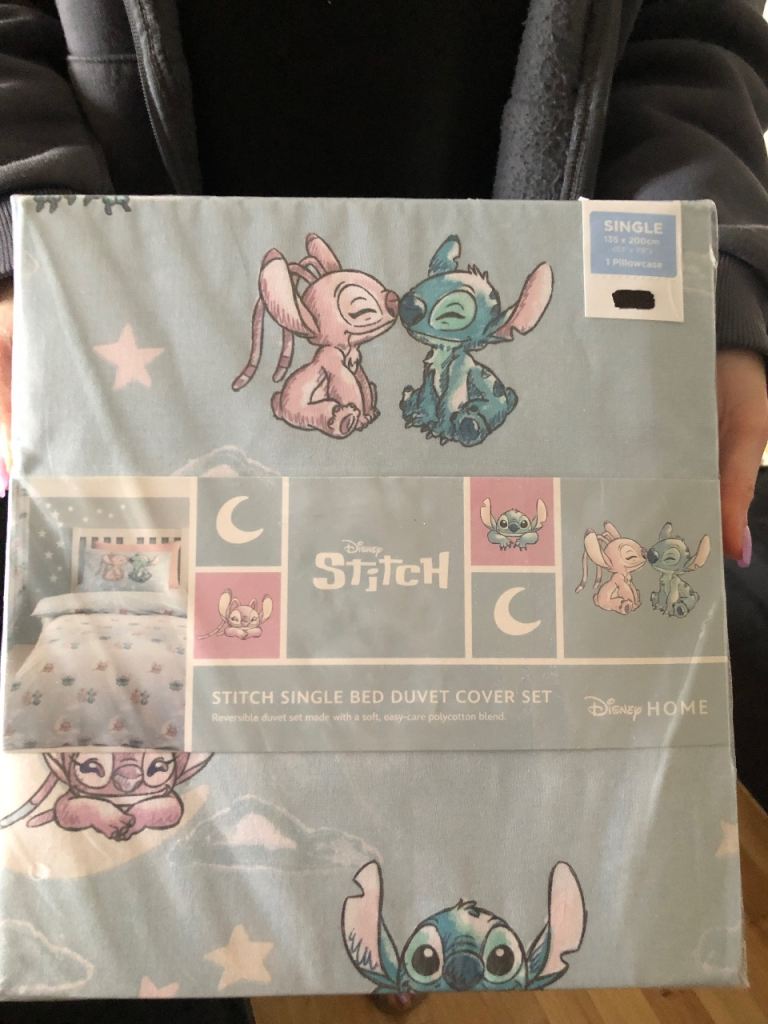 Disney Stitch Single Bed Duvet Cover Set - NEW