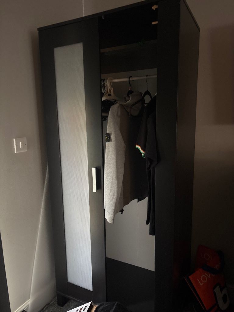 Black ikea wardrobe, door broken 