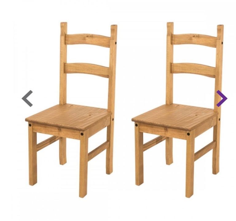 Corona pine dining chairs 