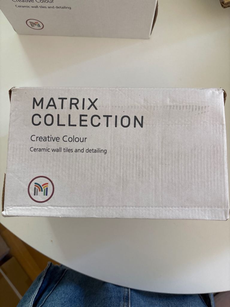 New Box of Pale Blue Matrix Collection Ceramic Wall Tiles