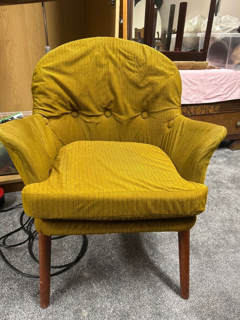 Antique coctaik mustard armchair