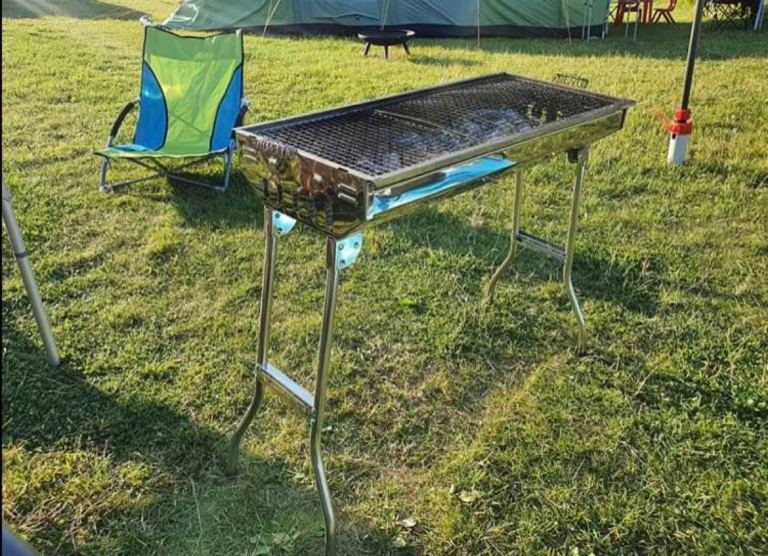 Large Stainless Portable Steel Foldable Charcoal BBQ Grill Smoker