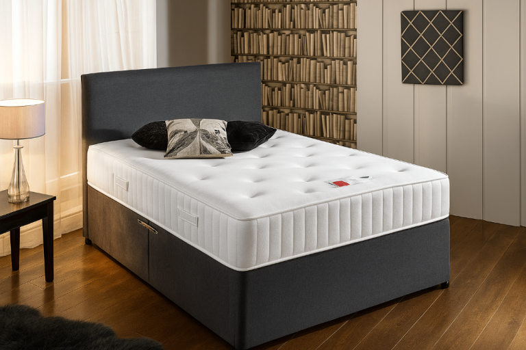 Classic Divan Bed With Storage Drawers And Mattress For Comfortable Spaces**