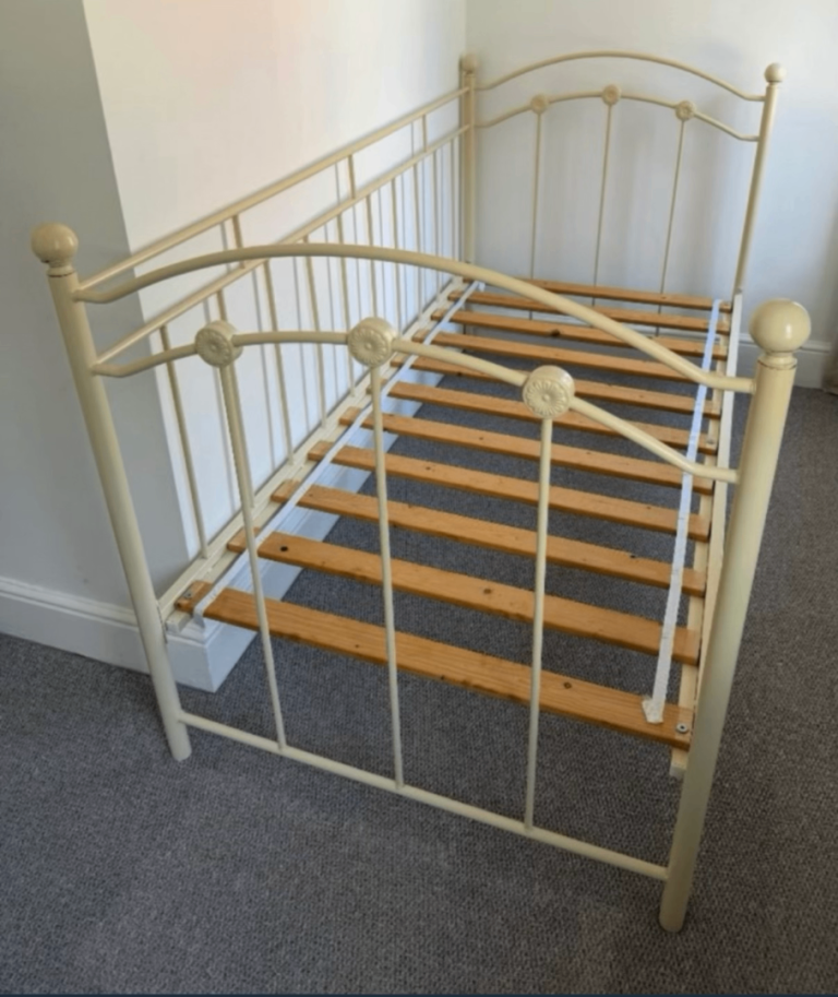 Single Cream Metal Bed Frame For Sale £10