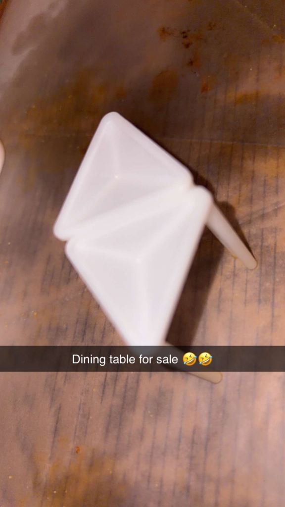 Novelty Plastic Food table  – White