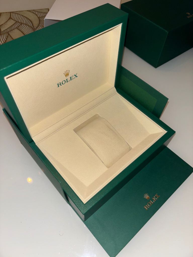Rolex Green Watch Presentation Box with Outer Box & Cushion – Excellent Condition