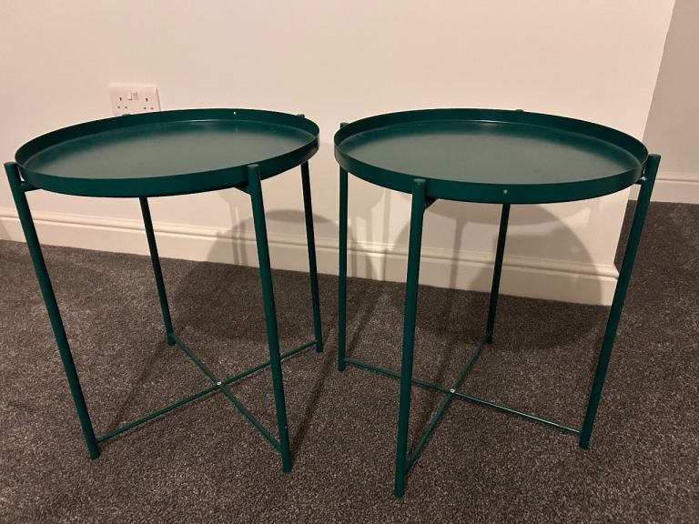 IKEA Gladom green metal side tables bedside tables conservatory  Green 