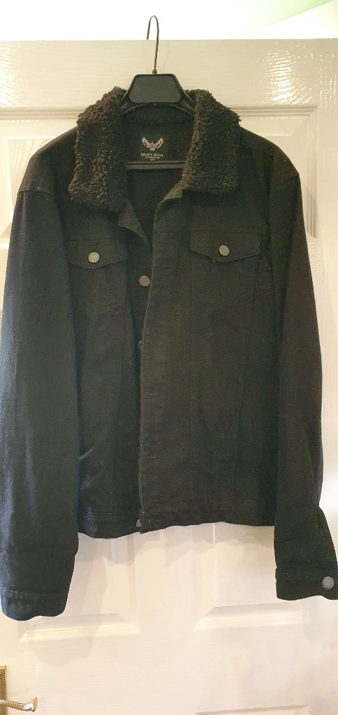 BRAVE SOUL MENS BLACK JACKET - 38ins Chest
