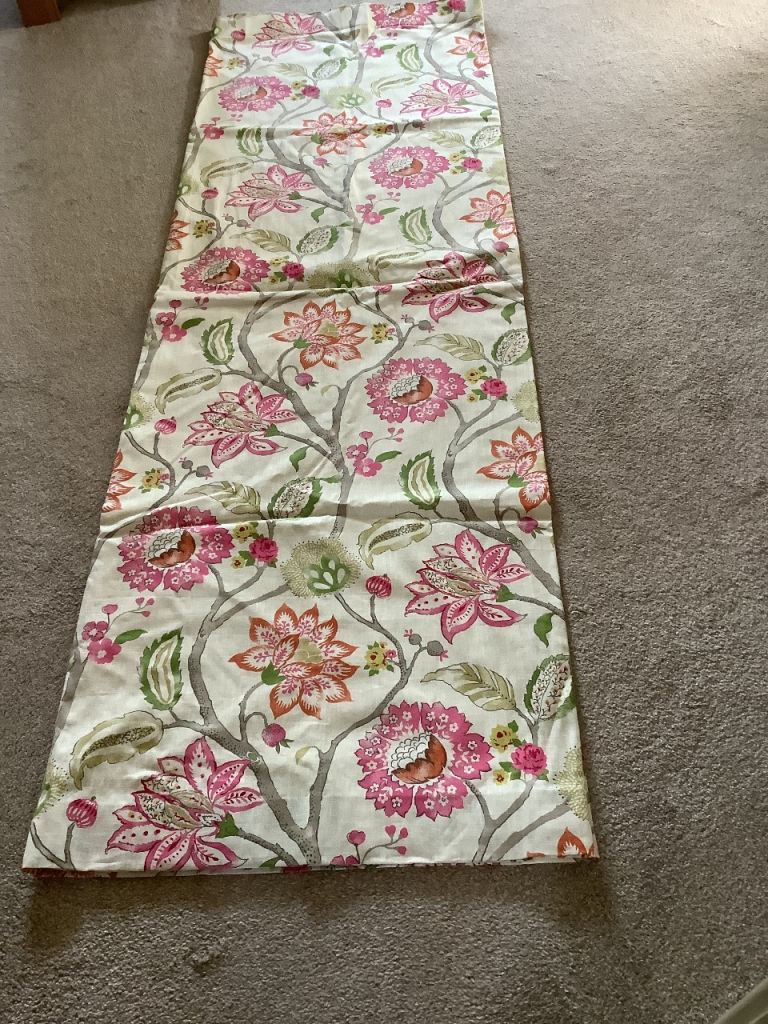 Multicoloured Fabric Curtain Panel – Pink & Green Floral Design