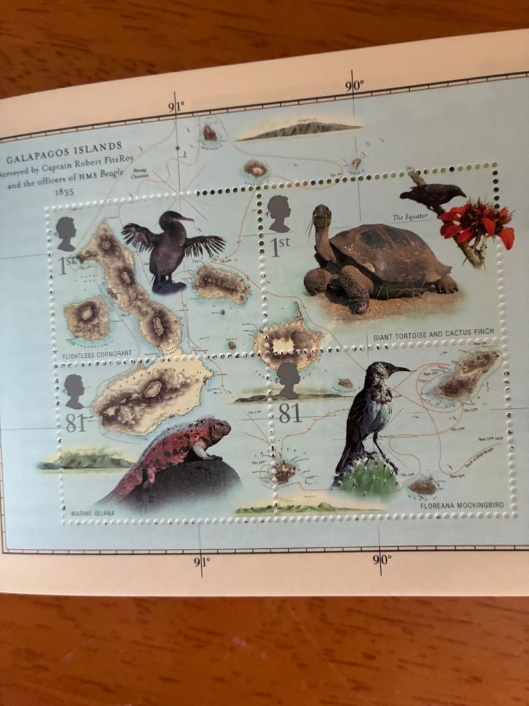 Royal Mail Book Of Stamps commemorating Charles Darwin