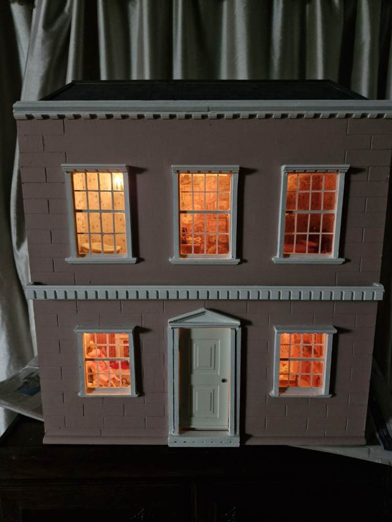 Dolls House with lights and furniture