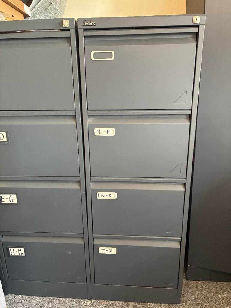 3 Office Filling Cabinets and 1 Office  Double Door Storage Cabinet 