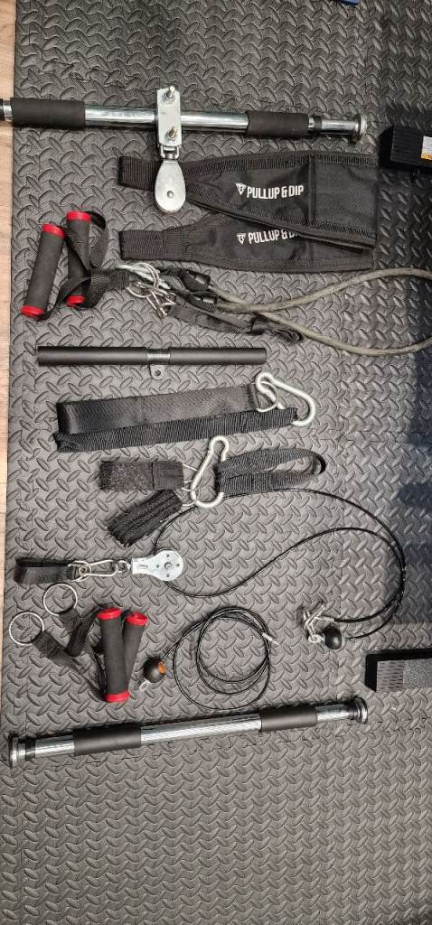 Home Gym Pulley System & Pull-up Accessory Bundle