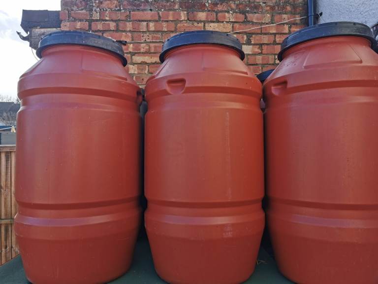 Plastic barels for sale.