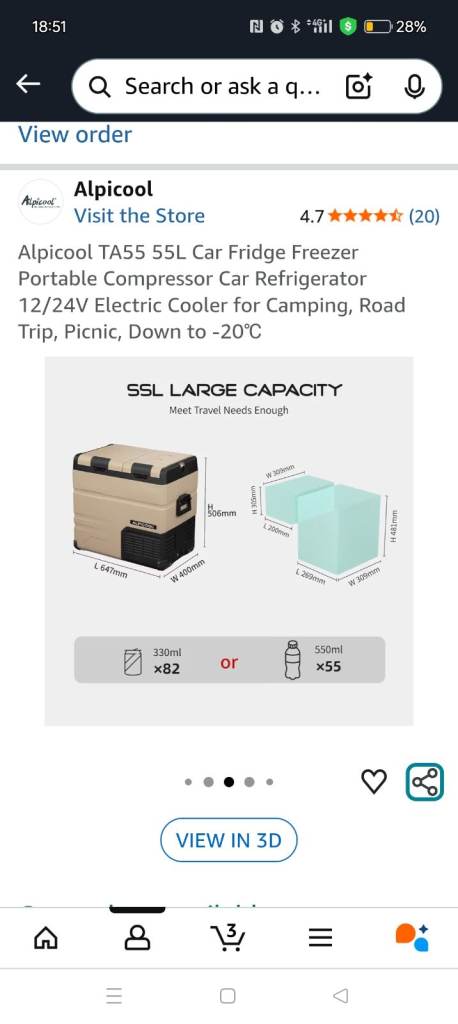 Alpicool 12 v  or mains fridge