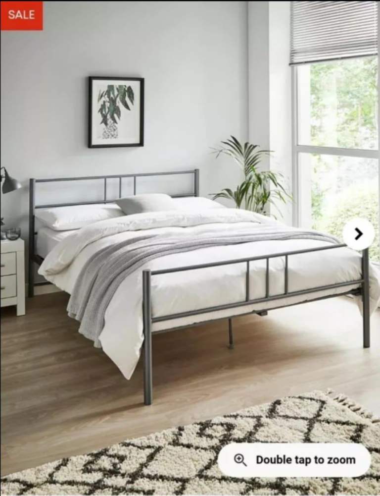 Metal bed frame only