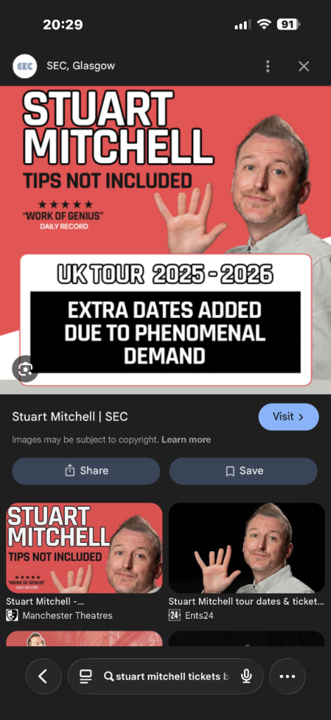 Stuart Mitchell Tickets Blackfriars Glasgow