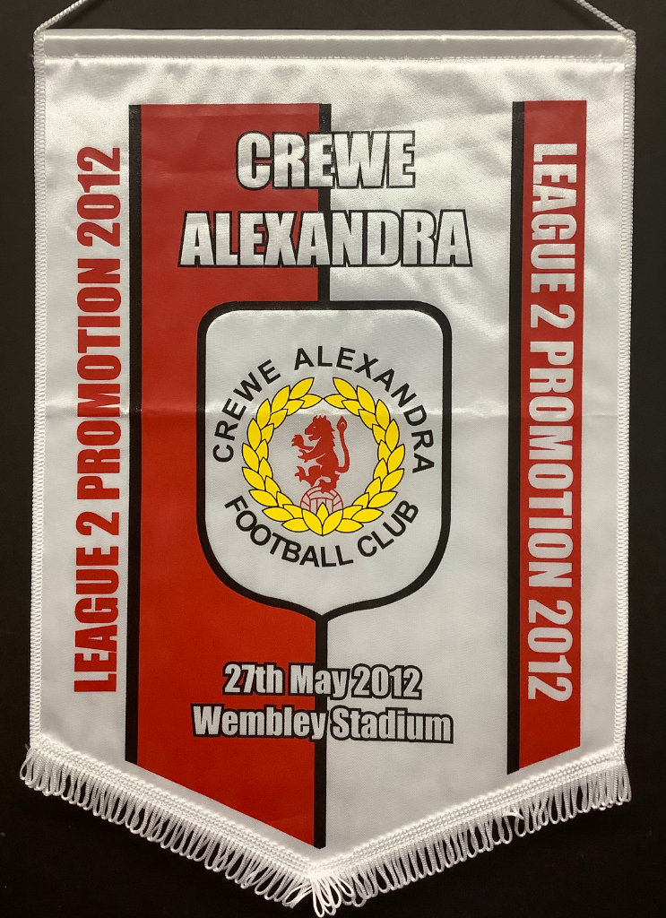 Crewe Alexandra Football Pennant 2012 Promotion at Wembley Stadium