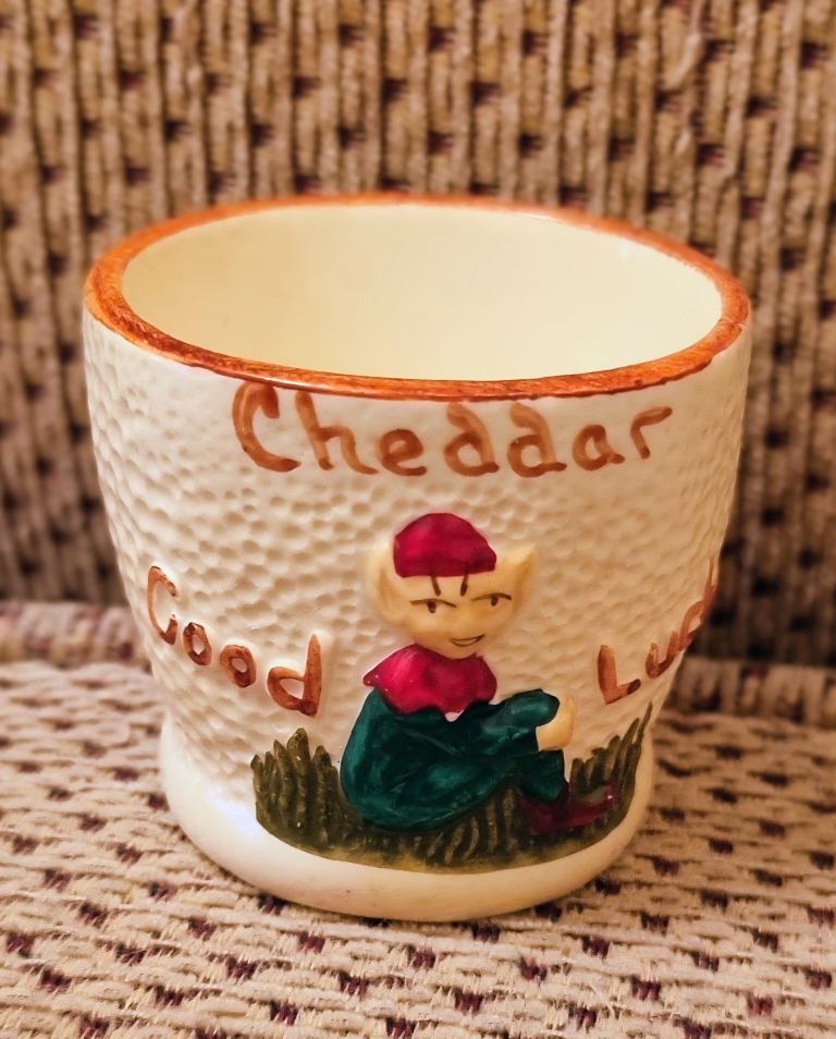 Vintage Cheddar Good Luck Elf Egg Cup – Good Condition