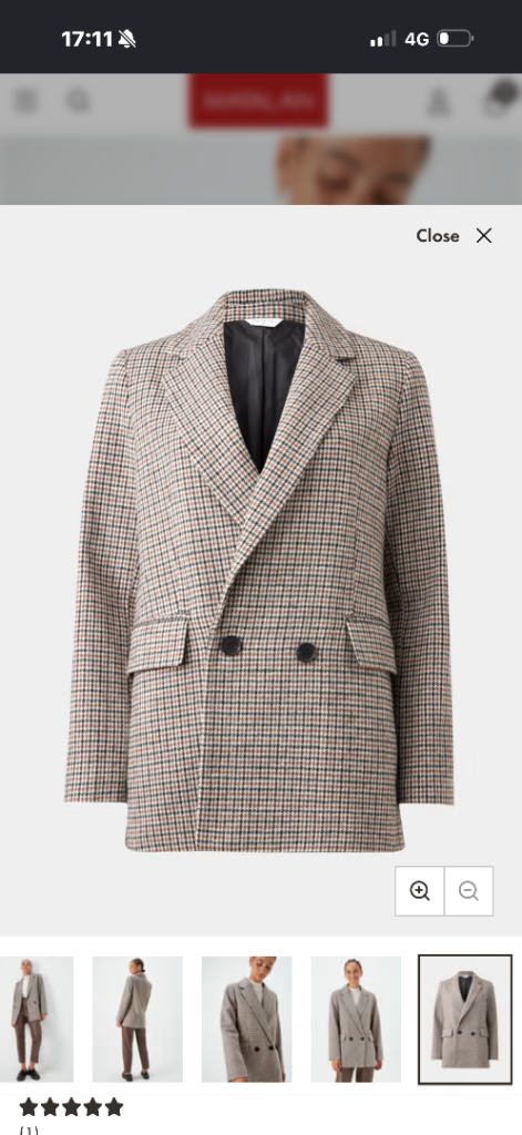 Papaya Petite Brown Check Blazer Size 12 New