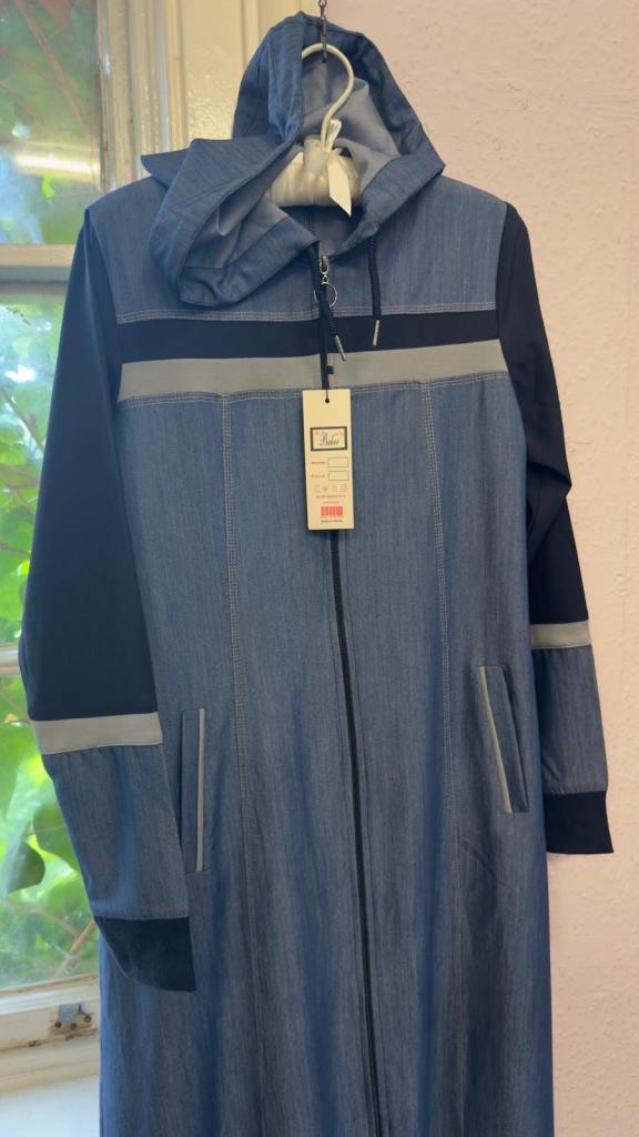 New Blue Longline Hooded Jacket / Coat with Tags