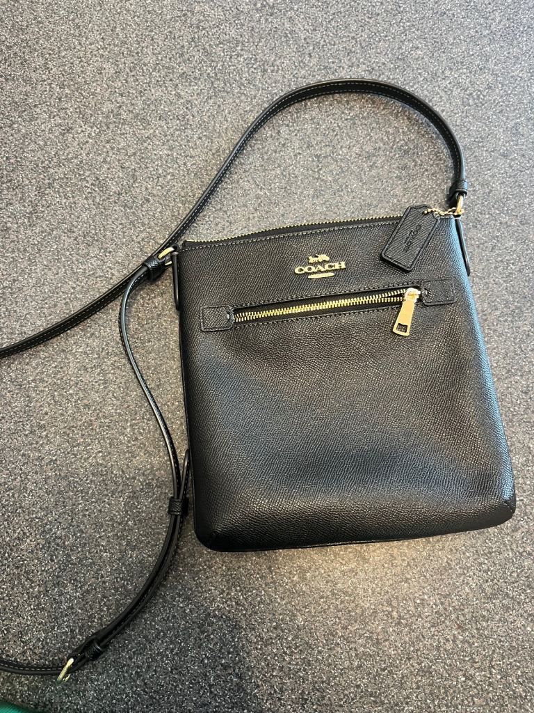 Coach Rowan crossbody bag in black leather 