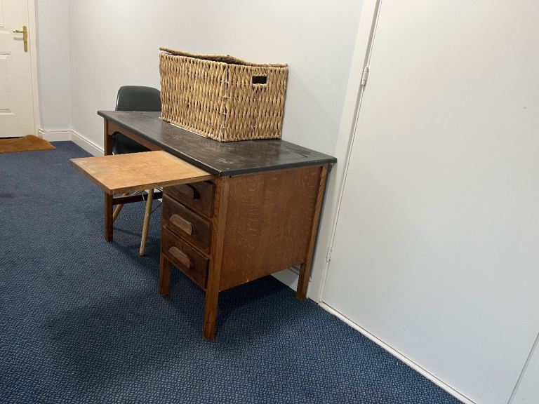 Solid wood desk with pullout 