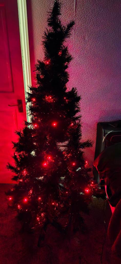 5ft black christmas tree with lights 