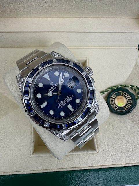 ROLEX DIAMOND SET SUBMARINER BOX AND PAPERS