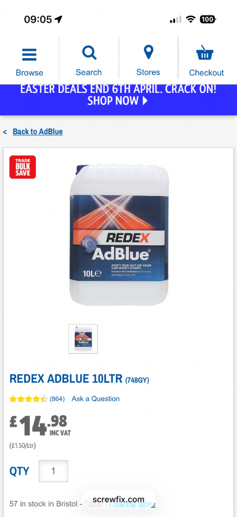 ADBLUE 10ltr x4 BRAND NEW SEALED 
