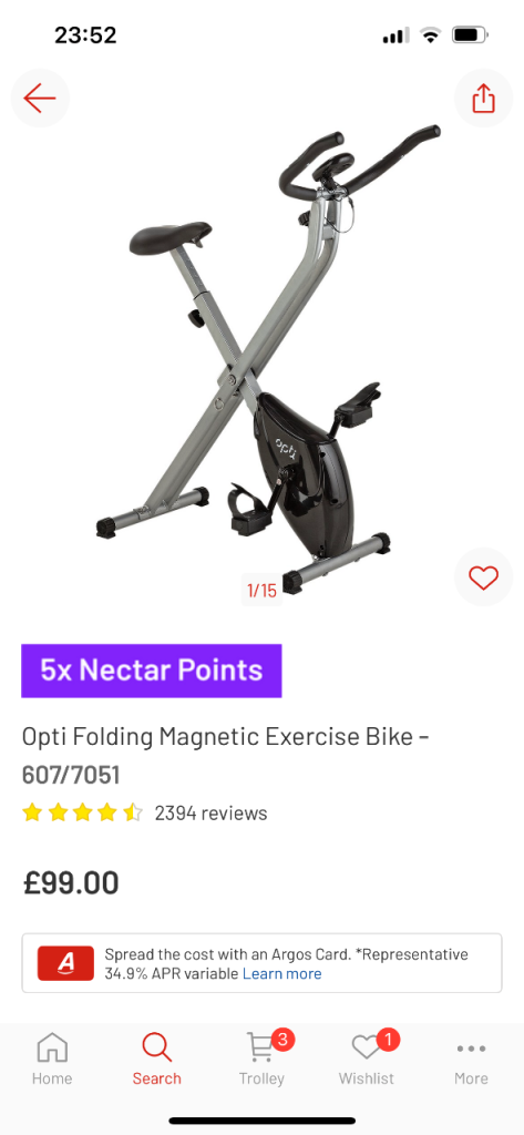 Opti Exercise Bike - New