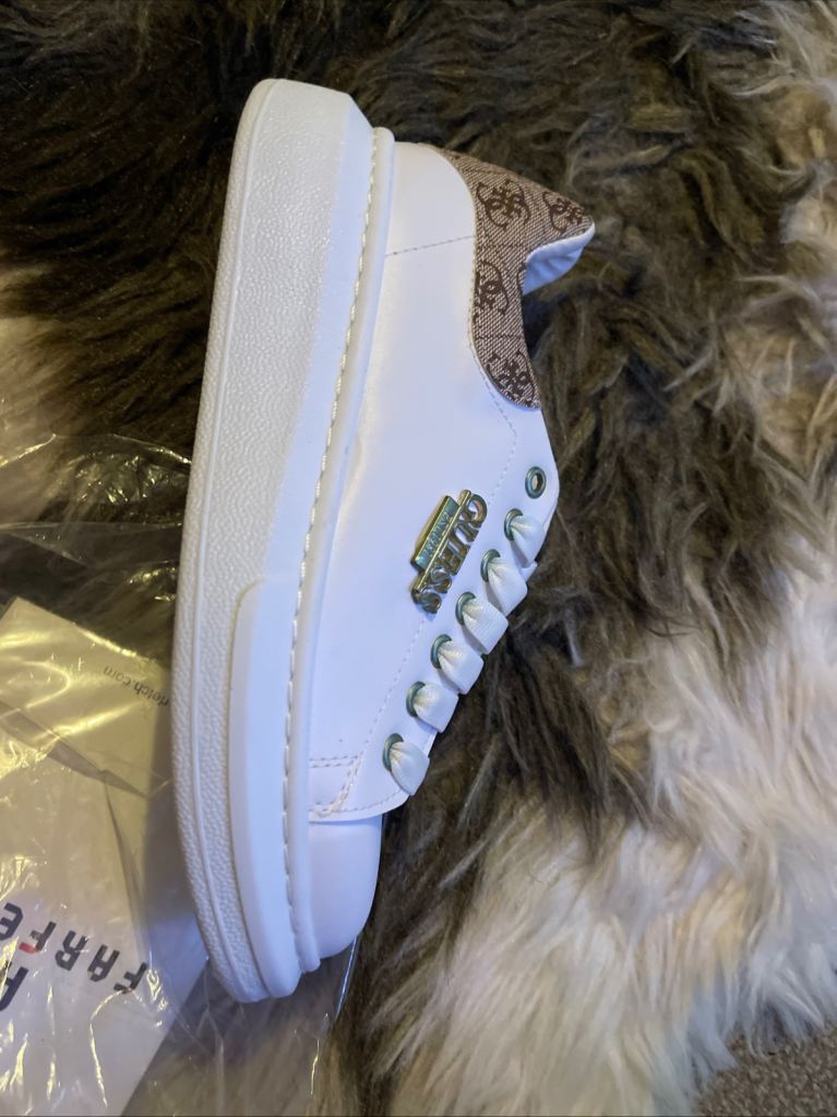 New Guess White Trainers with Monogram Detailsi size 38 /5