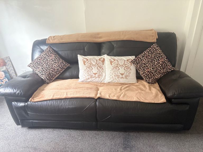 Brown Leather Sofa - Good Condition